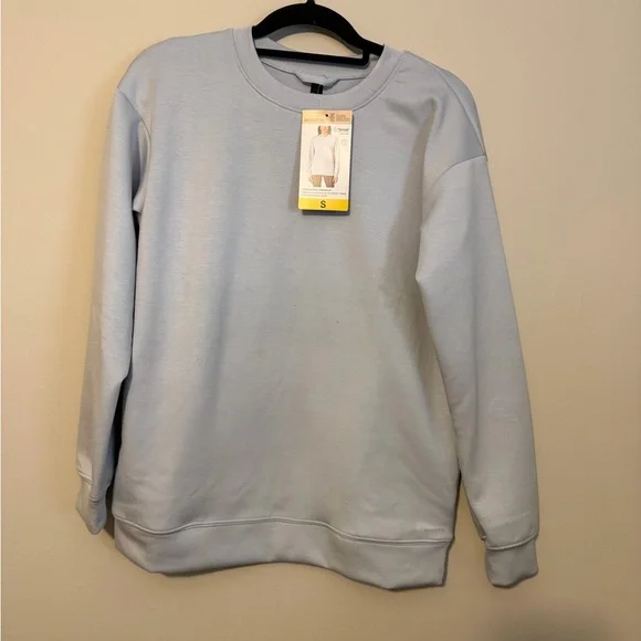 MONDETTA Cozy Active Crewneck Light Blue women’s Small NWT - Picture 2 of 5